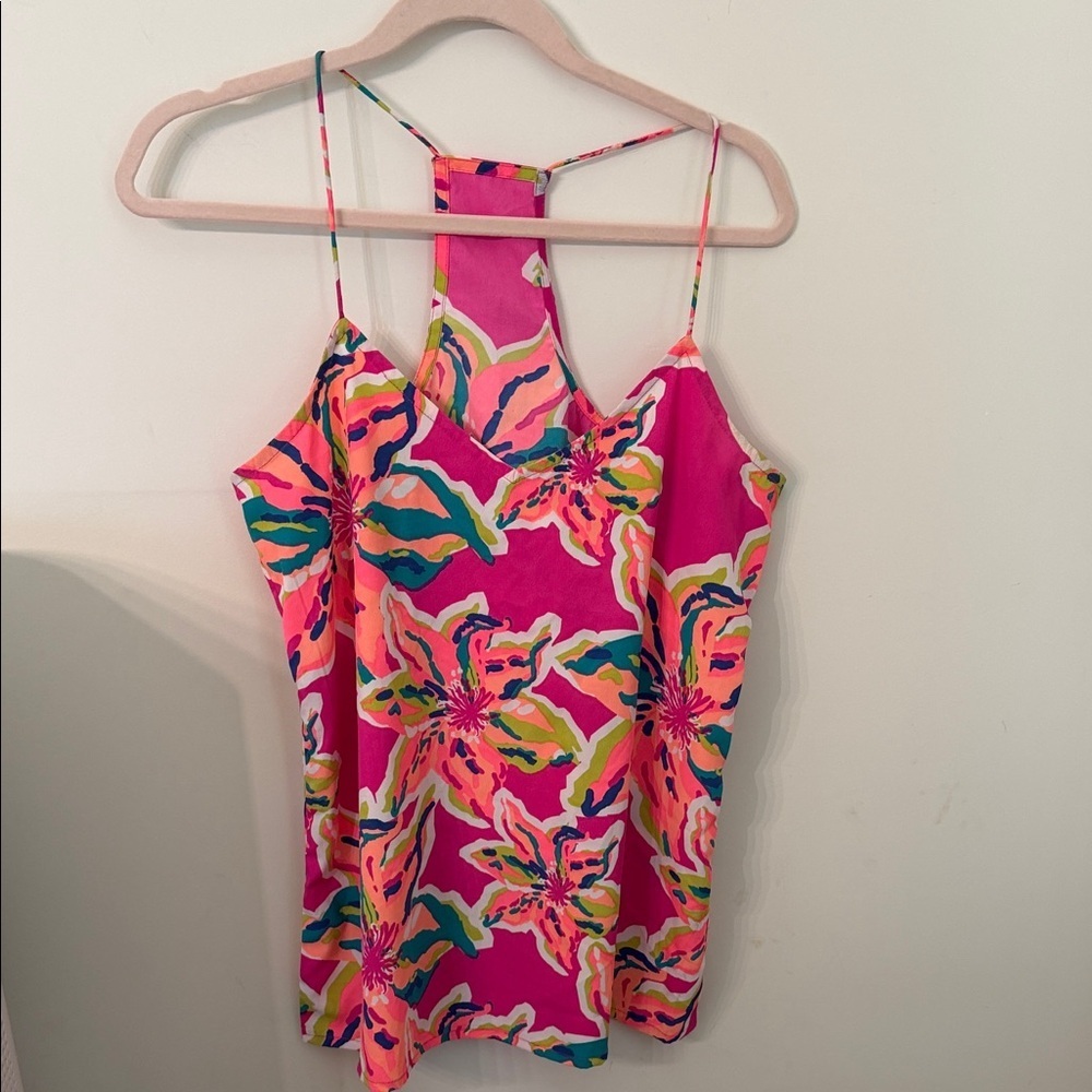 Tropical Pink Floral Spaghetti-Strap Camisole size M like new